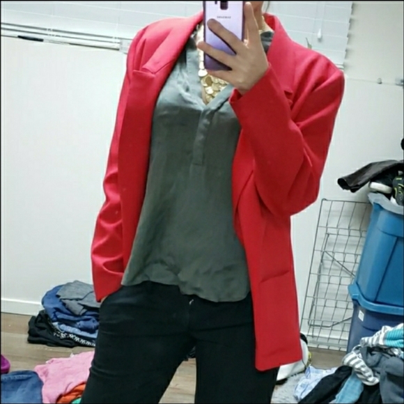 Donnkenny vintage red oversized suit jacket size medium large - Picture 2 of 12